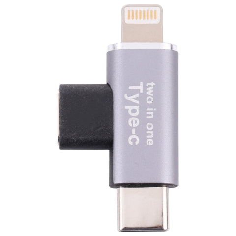 Convertitore USB-C/Tipo-C femmina a 8 pin maschio + USB-C/Tipo-C maschio, Type-C Female to 8 Pin + Type-C Male
