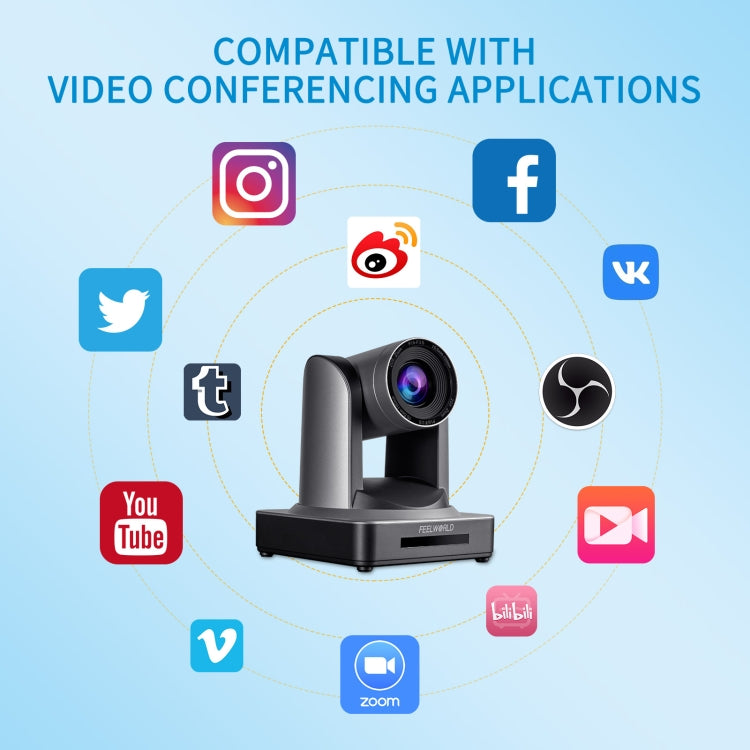 Telecamera PTZ FEELWORLD POE20X con Zoom Ottico 20X per Streaming