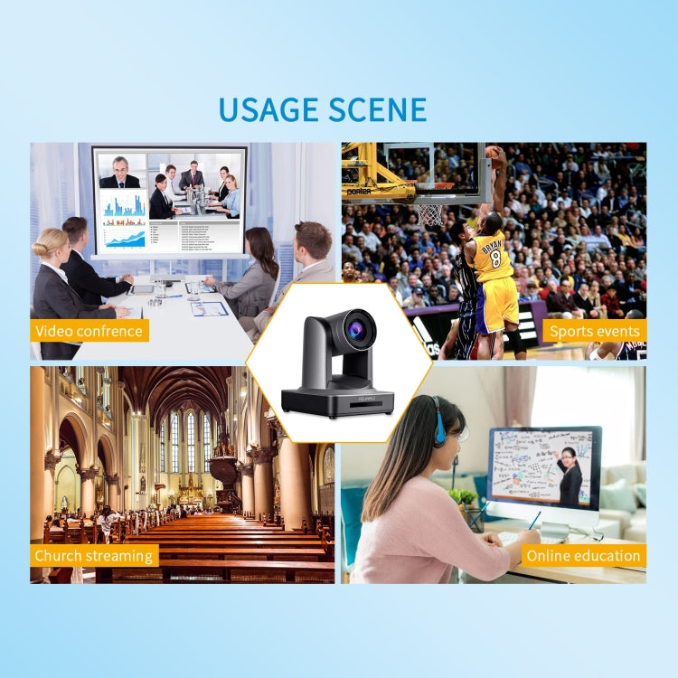 Telecamera PTZ FEELWORLD POE20X con Zoom Ottico 20X per Streaming