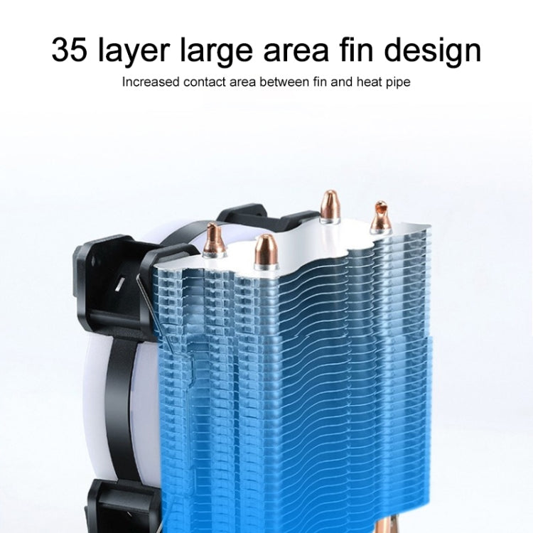 Ventola di raffreddamento CPU LED mute W-X3 a 3 pin da 9 cm con doppio tubo in rame