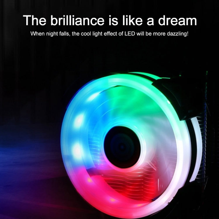 Ventola di raffreddamento CPU LED mute W-X3 a 3 pin da 9 cm con doppio tubo in rame