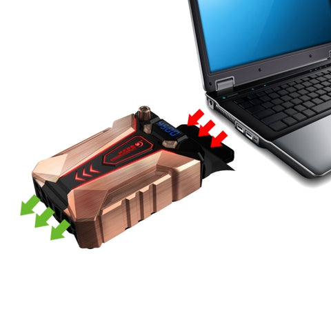 Ice Troll 7 COOLCOLD Ventola portatile per laptop e notebook Turbo Radiatore Ventola di raffreddamento ultra silenziosa, CA 220 V (Bronzo)
