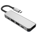 5 in 1 HDMI + USB x 2 + PD x 2 to USB-C / Type-C HUB Adapter, HDMI + USB x 2 + PD x 2