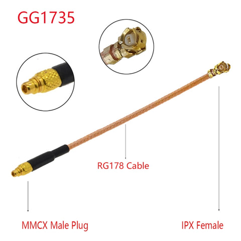 Cavo adattatore IPX femmina a MMCX femmina GG1735 RG178 - 15 cm