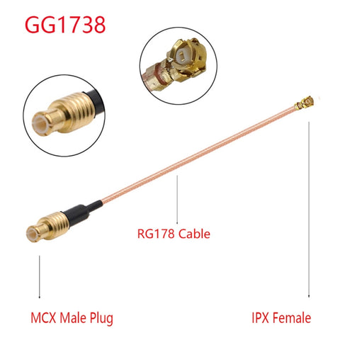 Cavo adattatore IPX femmina a GG17378 MCX femmina RG178, lunghezza: 15 cm, IPX to GG1738 MMCX Female