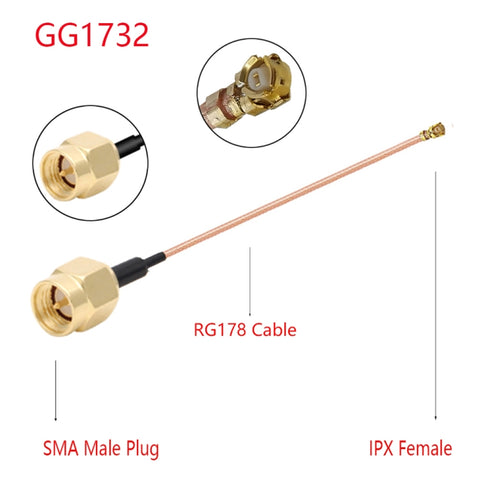 Cavo adattatore IPX femmina a SMA maschio GG1732, 15 cm, RG178