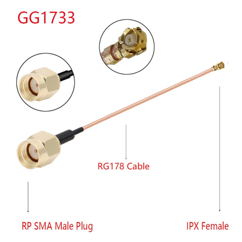 Cavo adattatore IPX femmina a RP-SMA maschio GG1733, 15 cm, RG178