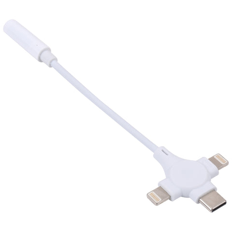 Cavo adaptateur audio numérique double à 8 broches + USB-C/Type-C mâle à femelle de 3,5 mm