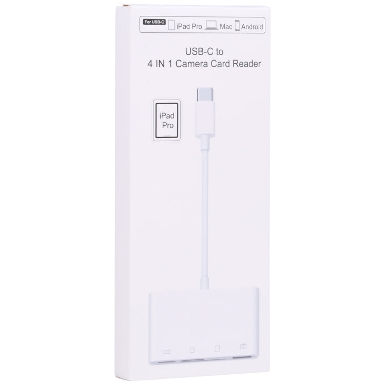 4-in-1 USB-C Card Reader for SD, TF, and USB Devices