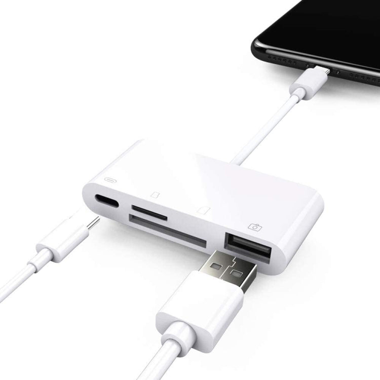 4-in-1 USB-C Card Reader for SD, TF, and USB Devices