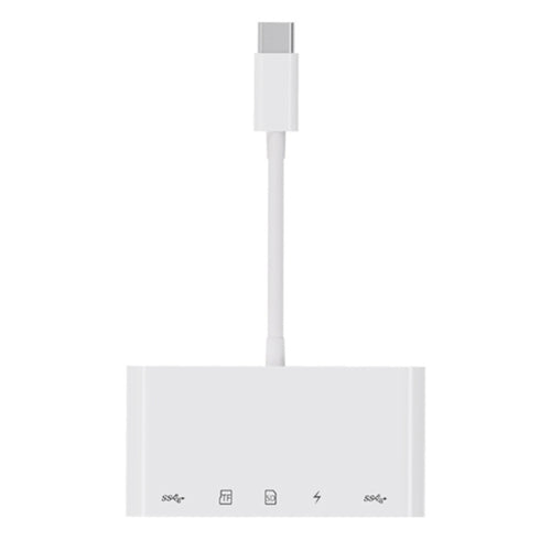 5-in-1 USB-C Adapter for SD/TF/USB/Type-C Connectivity