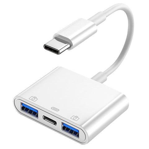 S-202 3 in 1 USB-C/Type-C maschio a Type-C + 2 x Adattatore USB per fotocamera femmina, S-202