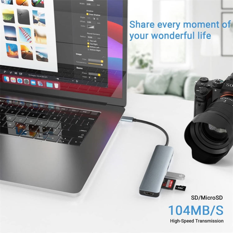 7-in-1 USB-C Hub Adapter for Ultimate Connectivity Solutions