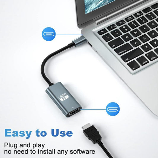 TH001 Adattatore UHD 4K da USB-C/Tipo-C maschio a HDTV femmina, TH001 (Grey), TH001 (Red)