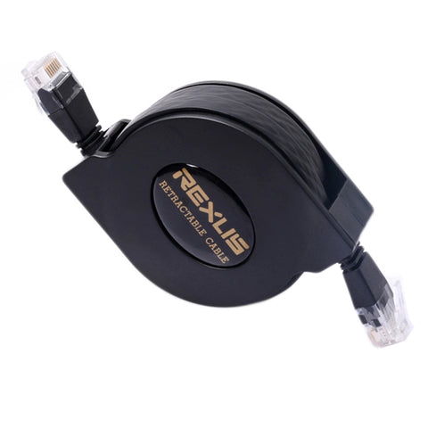 REXLIS Cavo LAN di rete Ethernet piatto RJ45 retrattile CAT6 da 1 m, Length: 1m