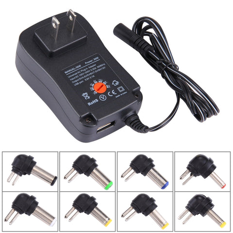 Adaptateur enfichable pour pare-chocs universel de 30 W avec colonne américaine avec port USB de 5 V 2,1 A, pointe : 6 pièces, longueur de profondeur : environ 1,2 m, prise US