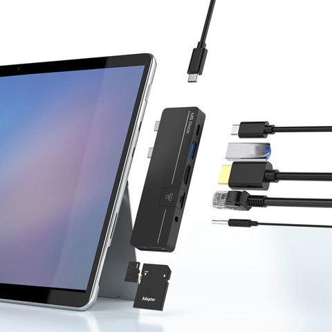 Adattatore HUB Dock di espansione multifunzionale a doppia porta Type-C Rocketek SHX6 con LAN, SHX6