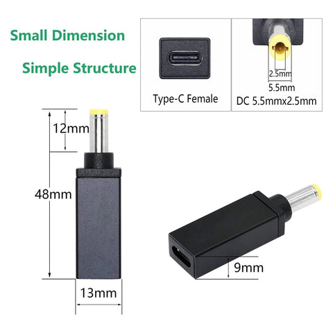 Connecteur adaptateur mâle PD 18,5 V-20 V 5,5x2,5 mm, 5,5x2,5mm