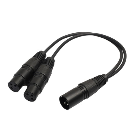 Adaptateur de connecteur audio XLR CANNON à 3 broches de 30 cm, 1 masque à 2 femmes, pour micro/appareil audio, 1 mâle à 2 femelles