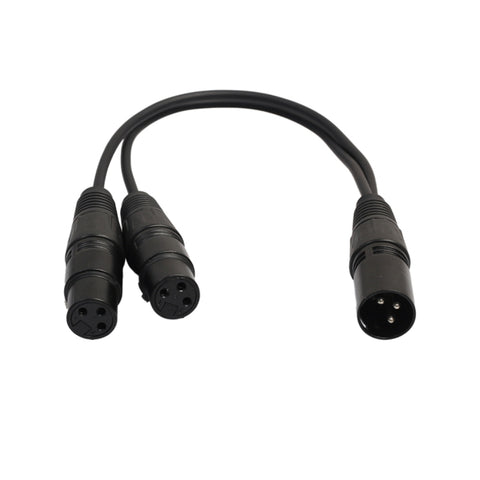 Adaptateur de connecteur audio XLR CANNON à 3 broches de 30 cm, 1 masque à 2 femmes, pour micro/appareil audio, 1 mâle à 2 femelles