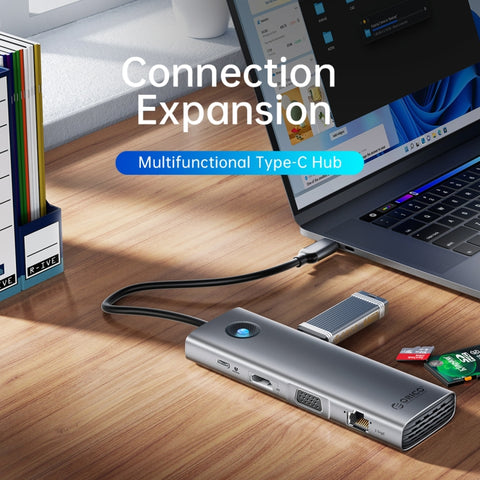 Station d'accueil multifonction ORICO PW11-8PC type C / USB-C 8 en 1 à 5 Gbit/s, PW11-8PC