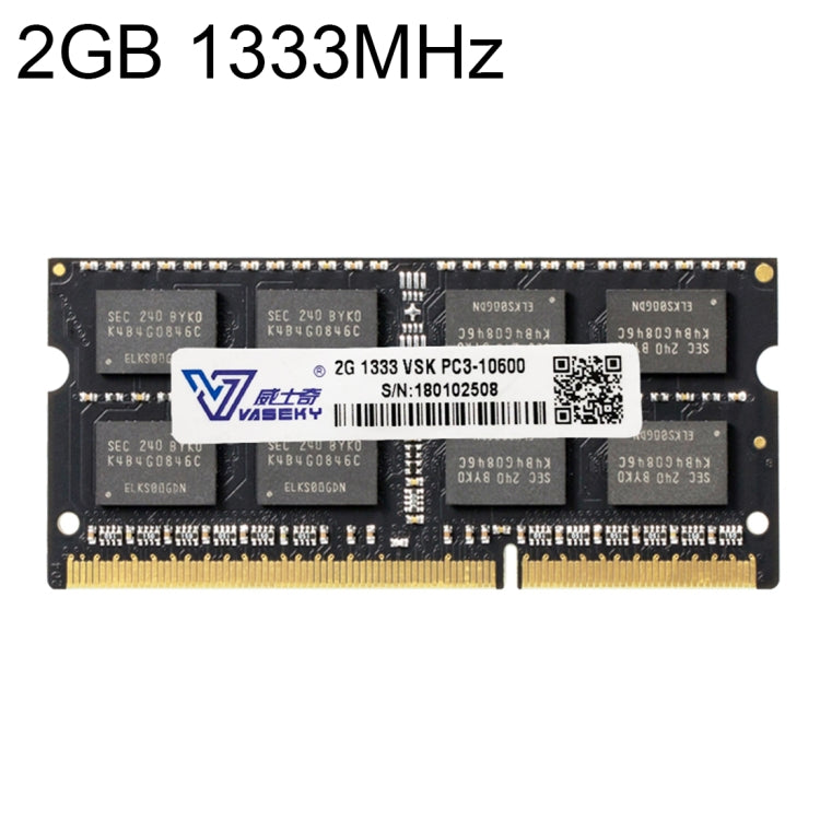 Vaseky Modulo RAM di memoria PC DDR3 da 2 GB 1333 MHz PC3-10600 per laptop, 2GB 1333MHz