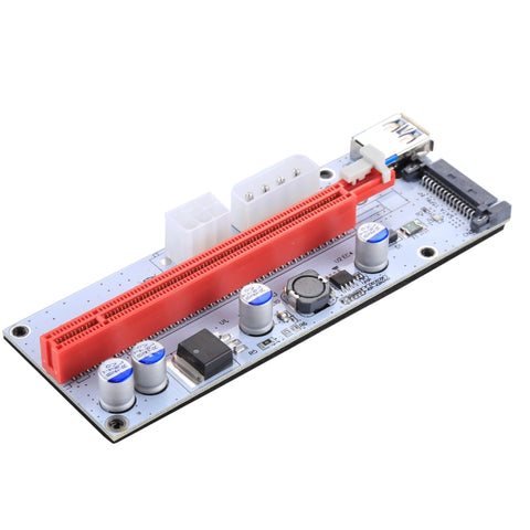 PCE164P-N06 VER008S USB 3.0 PCI-E Express Adattatore scheda riser extender PCI-E da 1 a 16x Alimentazione SATA a 15 pin Porta di alimentazione a 6 pin + 4 pin con cavo USB da 60 cm, VER008S Red