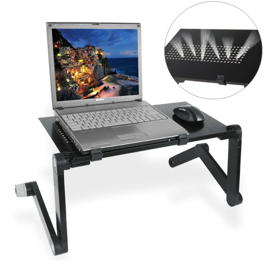 Supporto da scrivania pieghevole portatile regolabile a 360 gradi allungabile in lega di alluminio per laptop/notebook, senza ventole CPU e tappetino per mouse, without CPU Fans & Mouse Pad