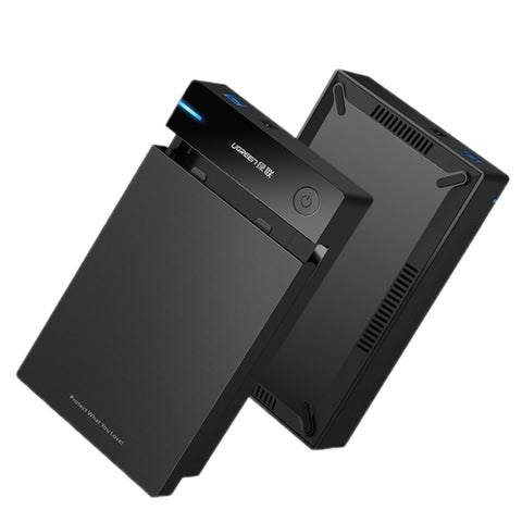 UGREEN US222 Custodia per HDD 2.5 / 3.5 pollici SATA a USB 3.0 SSD Adattatore Hard Disk Drive Box Custodia per HDD esterno, supporto protocollo UASP, US222 HDD Case