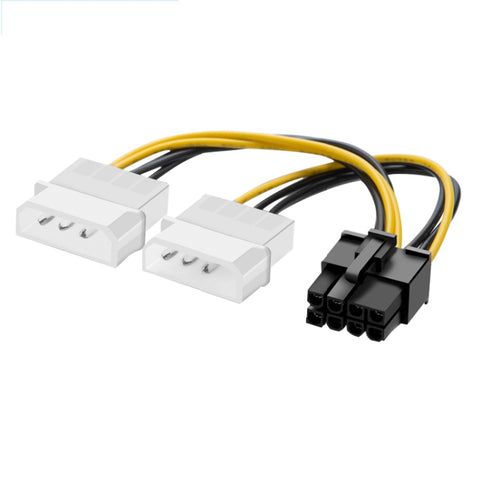 Cavo di alimentazione da 18 cm a forma di Y da 8 pin PCI Express a doppia scheda grafica Molex a 4 pin, 8 Pin Female to Dual 4 Pin Male
