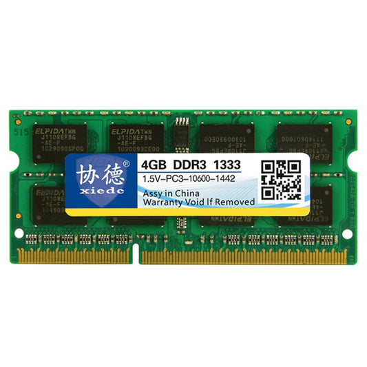 XIEDE X043 DDR3 1333 MHz 4 GB 1,5 V Modulo RAM di memoria a piena compatibilità generale per laptop, 1333MHz 4GB