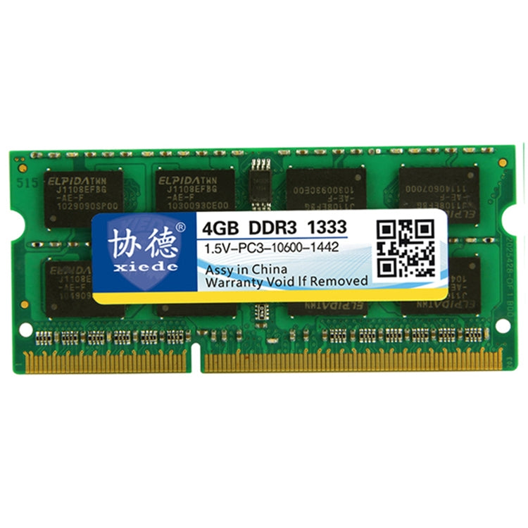 XIEDE X043 DDR3 1333 MHz 4 GB 1,5 V Modulo RAM di memoria a piena compatibilità generale per laptop, 1333MHz 4GB
