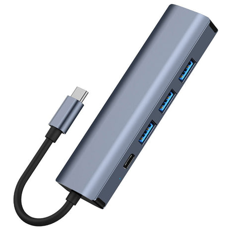 BYL-2302 Adaptateur HUB station d'accueil multifonction de USB-C/Type-C à USB 5 en 1 avec port de réseau 1000M, BYL-2302