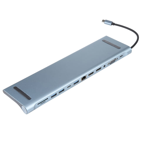 Adaptateur HUB station d'accueil multifonction USB-C/Type-C vers USB 12 en 1, BYL-2003U2