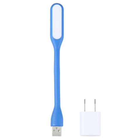 Lampada da lettura flessibile con interfaccia USB a 6 LED con alimentatore americano, Light + Adapter
