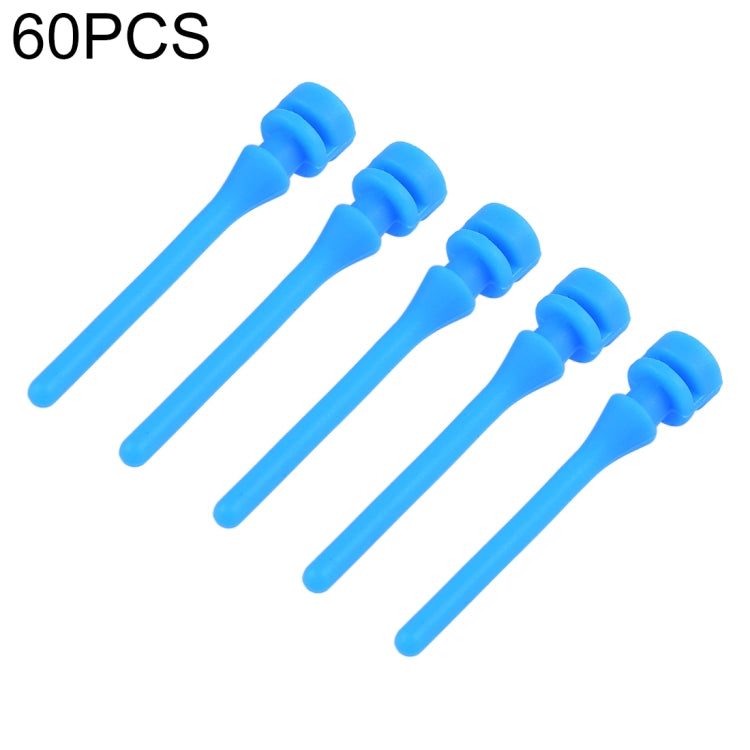 Vite per ventola per computer in gomma siliconica per unghie smorzante morbida da 60 pezzi da 40 mm, 60 PCS 40mm, 60 PCS 40mm (Blue)