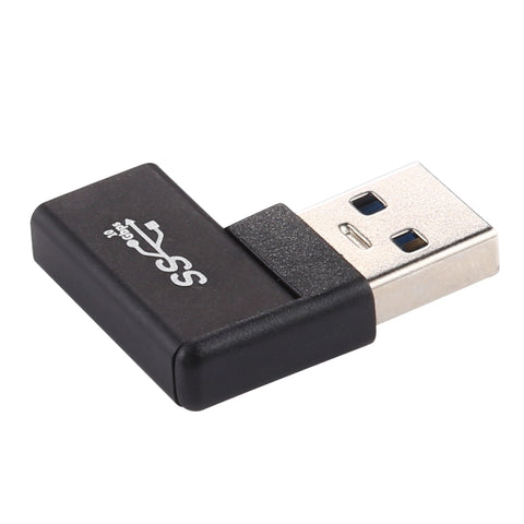 Adaptateur en alliage d'aluminium avec test à 90 degrés de type C / USB-C femelle vers USB 3.0, Type-C Femelle vers USB 3.0 Mâle