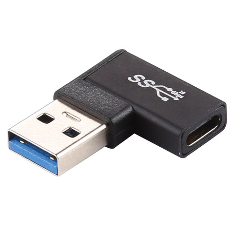 Adaptateur en alliage d'aluminium avec test à 90 degrés de type C / USB-C femelle vers USB 3.0, Type-C Femelle vers USB 3.0 Mâle