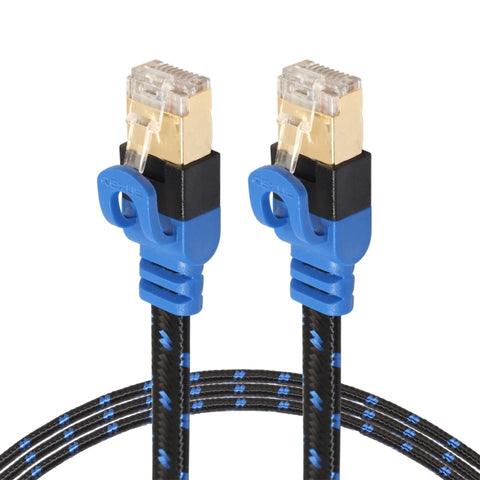 REXLIS CAT7-2 Cavo di rete LAN intrecciato bicolore CAT7 Flat Ethernet placcato oro 10 Gigabit per rete LAN modem router, con connettori RJ45 schermati, lunghezza: 0,5 m, Length: 0.5m