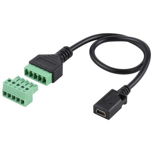 Terminali collegabili Mini 5 pin femmina a 5 pin Connettore USB senza saldatura Cavo adattatore di collegamento senza saldatura, Lunghezza: 30 cm, Mini 5 Pin Female