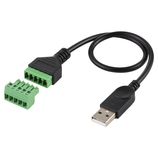 Terminali collegabili USB maschio a 5 pin Connettore USB senza saldatura Cavo adattatore di collegamento senza saldatura, lunghezza: 30 cm, USB Male