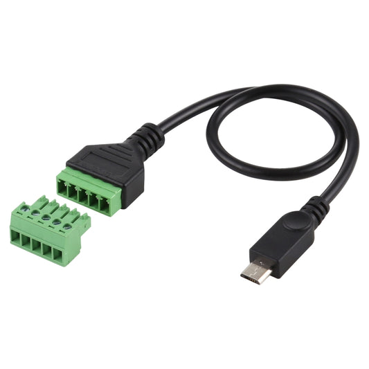 Terminali collegabili Micro USB maschio a 5 pin Connettore USB senza saldatura Cavo adattatore di collegamento senza saldatura, Lunghezza: 30 cm, Micro USB Male