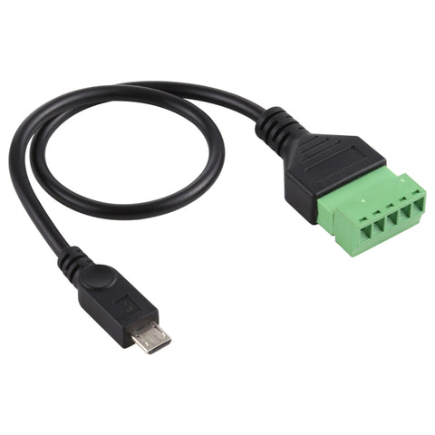 Terminali collegabili Micro USB maschio a 5 pin Connettore USB senza saldatura Cavo adattatore di collegamento senza saldatura, Lunghezza: 30 cm, Micro USB Male