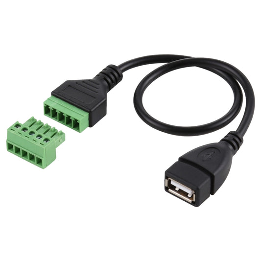 Spina USB femmina a terminali collegabili a 5 pin Connettore USB senza saldatura Cavo adattatore di collegamento senza saldatura, lunghezza: 30 cm, USB Female