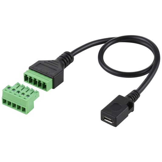Terminali collegabili Micro USB femmina a 5 pin Connettore USB senza saldatura Cavo adattatore di collegamento senza saldatura, Lunghezza: 30 cm, Micro USB Female