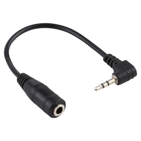 Cavo convertisseur adaptateur d'alimentation CC audio stéréo AUX par jack maschio à angle droit de 2,5 mm vers jack femelle de 3,5 mm, longueur : 14 cm