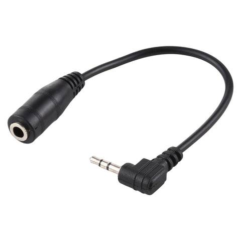 Cavo convertisseur adaptateur d'alimentation CC audio stéréo AUX par jack maschio à angle droit de 2,5 mm vers jack femelle de 3,5 mm, longueur : 14 cm