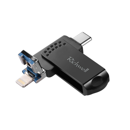 Chiavetta USB Richwell 64GB in Metallo con Type-C, 8 Pin e USB 3.0 OTG