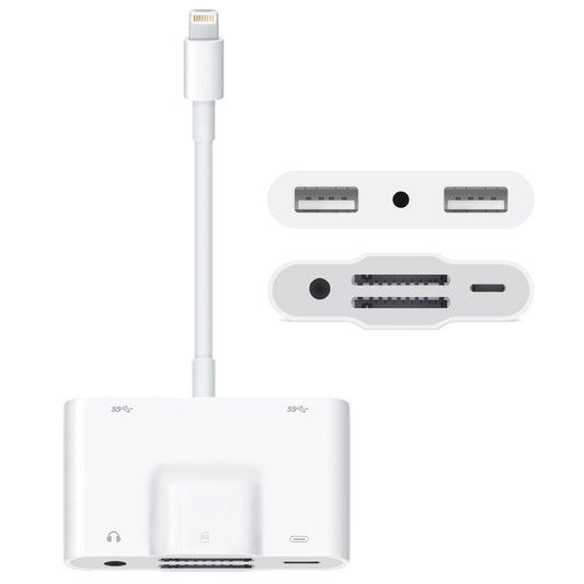 Adattatore 6 in 1 per fotocamera: 8 pin maschio, doppia USB, doppia