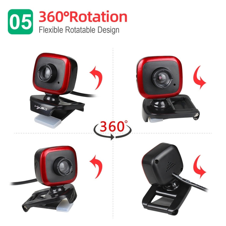 Webcam HD HXSJ A849 per PC, 480P, con microfono e rotazione a 360